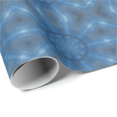 Electric Blue Flower Kaleidoscope Pattern Cadeaupapier (Rol Hoek)