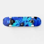 Electric Blue Flowers Skateboard (Horizontaal)