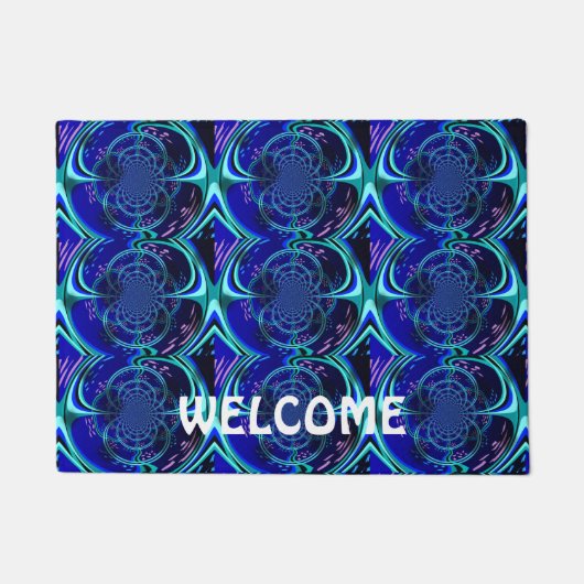 Electric Blue Fractal Design Deurmat (Voorkant)