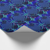 Electric Blue Fractal Pattern Cadeaupapier (Hoek)