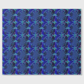 Electric Blue Fractal Pattern Cadeaupapier (Vlak)