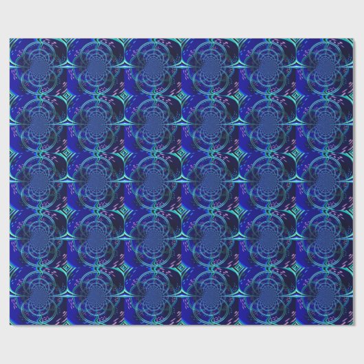 Electric Blue Fractal Pattern Cadeaupapier (Vlak)
