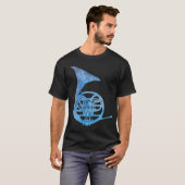 Electric Blue French Horn T-shirt (Voorkant volledig)
