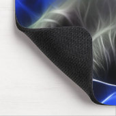 Electric Blue Glowing Cat Abstract Muismat (Hoek)