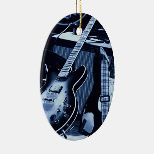 Electric Blue Guitar Keramisch Ornament (Rechts)