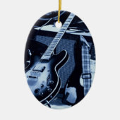Electric Blue Guitar Keramisch Ornament (Voorkant)