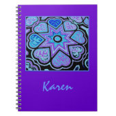 Electric Blue Hearts & Stars Notitieboek/Journal Notitieboek (Voorkant)