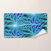 Electric Blue Luminous Fractal Repeating Pattern Bad Handdoek (Handdoek)