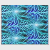 Electric Blue Luminous Fractal Repeating Pattern Cadeaupapier (Vlak)