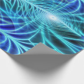 Electric Blue Luminous Fractal Repeating Pattern Cadeaupapier (Hoek)