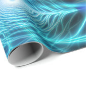 Electric Blue Luminous Fractal Repeating Pattern Cadeaupapier (Rol Hoek)