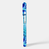 Electric Blue Luminous Fractal Repeating Pattern Case-Mate iPhone Case (Achterkant / Links)