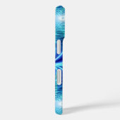 Electric Blue Luminous Fractal Repeating Pattern Case-Mate iPhone Case (Achterkant / Rechts)