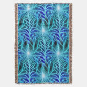 Electric Blue Luminous Fractal Repeating Pattern Deken (Voorkant Verticaal)