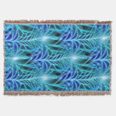Electric Blue Luminous Fractal Repeating Pattern Deken (Voorkant)