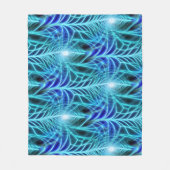 Electric Blue Luminous Fractal Repeating Pattern Fleece Deken (Voorkant)