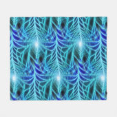 Electric Blue Luminous Fractal Repeating Pattern Fleece Deken (Voorkant (Horizontaal))