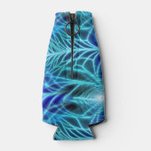 Electric Blue Luminous Fractal Repeating Pattern Flesjeskoeler (Achterkant)