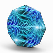 Electric Blue Luminous Fractal Repeating Pattern Fotoblokken (Rechts)