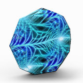 Electric Blue Luminous Fractal Repeating Pattern Fotoblokken (Links)