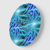Electric Blue Luminous Fractal Repeating Pattern Grote Klok (Hoek)