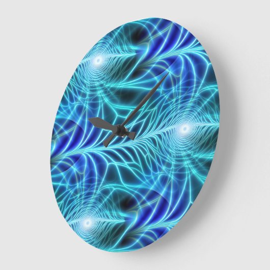 Electric Blue Luminous Fractal Repeating Pattern Grote Klok (Hoek)
