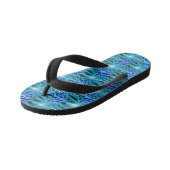 Electric Blue Luminous Fractal Repeating Pattern Kinder Teenslippers (Schuin)