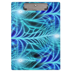 Electric Blue Luminous Fractal Repeating Pattern Klembord