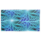 Electric Blue Luminous Fractal Repeating Pattern Kussensloop (Voorkant-Links)