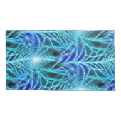 Electric Blue Luminous Fractal Repeating Pattern Kussensloop (Achterkant-Links)