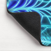 Electric Blue Luminous Fractal Repeating Pattern Muismat (Hoek)