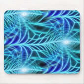 Electric Blue Luminous Fractal Repeating Pattern Muismat (Voorkant)