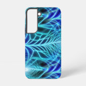 Electric Blue Luminous Fractal Repeating Pattern Samsung Galaxy Hoesje (Achterkant)