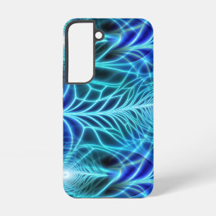 Electric Blue Luminous Fractal Repeating Pattern Samsung Galaxy Hoesje