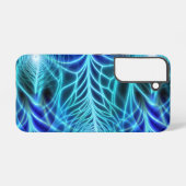 Electric Blue Luminous Fractal Repeating Pattern Samsung Galaxy Hoesje (Achterkant horizontaal)