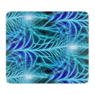 Electric Blue Luminous Fractal Repeating Pattern Snijplank