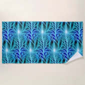 Electric Blue Luminous Fractal Repeating Pattern Strandlaken (Voorkant)
