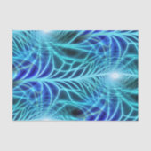 Electric Blue Luminous Fractal Repeating Pattern Tissuepapier (Voorkant)