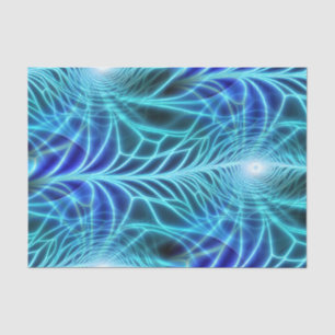 Electric Blue Luminous Fractal Repeating Pattern Tissuepapier