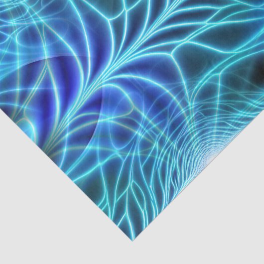 Electric Blue Luminous Fractal Repeating Pattern Tissuepapier (Detail)