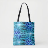 Electric Blue Luminous Fractal Repeating Pattern Tote Bag (Voorkant)