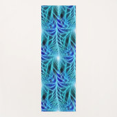 Electric Blue Luminous Fractal Repeating Pattern Yogamat (Voorkant)