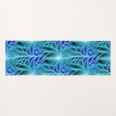 Electric Blue Luminous Fractal Repeating Pattern Yogamat (Voorkant (horizontaal))