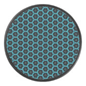 Electric Blue Mandala Hockey Puck (Voorkant)