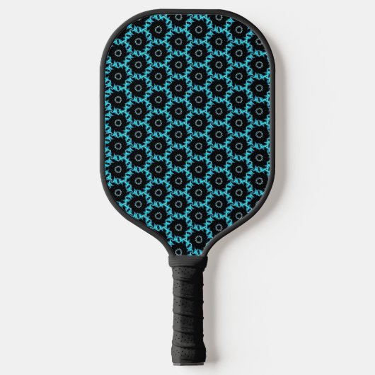 Electric Blue Mandala Pickleball Paddle (Voorkant)