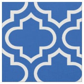 Electric Blue Moroccan Trellis Pattern Fabric 02 Stof (Close Up)