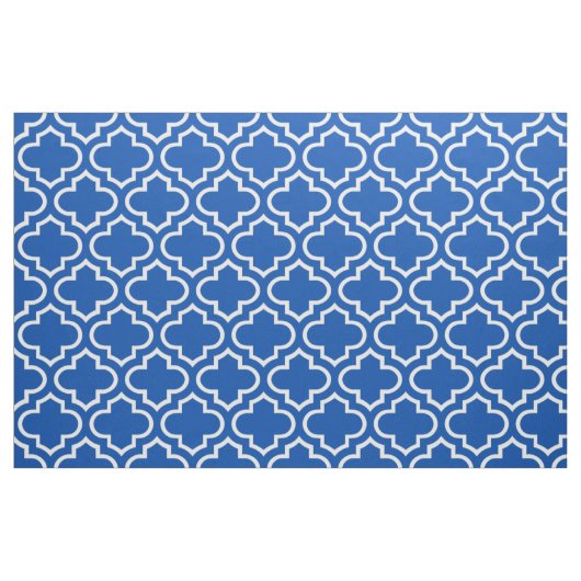 Electric Blue Moroccan Trellis Pattern Fabric 02 Stof (Fat Quarter)