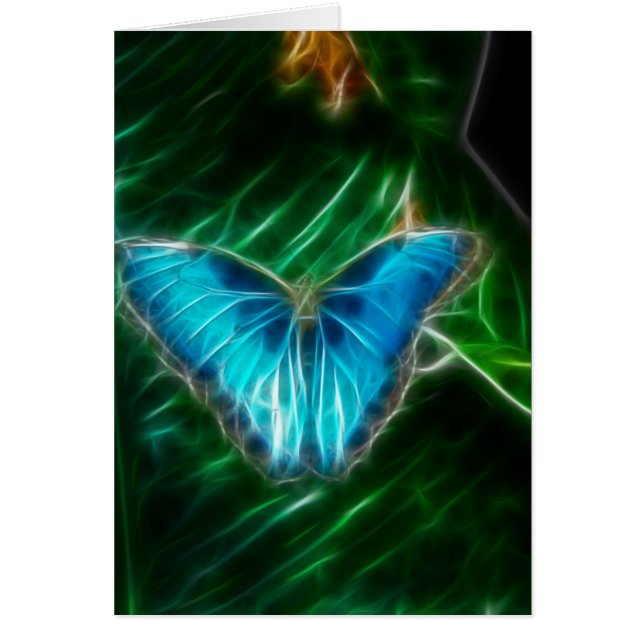 Electric Blue Morpho Butterfly Fractal (Voorkant)