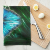Electric Blue Morpho Butterfly Fractal Theedoek (Quarter Fold)