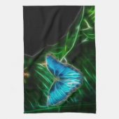 Electric Blue Morpho Butterfly Fractal Theedoek (Verticaal)